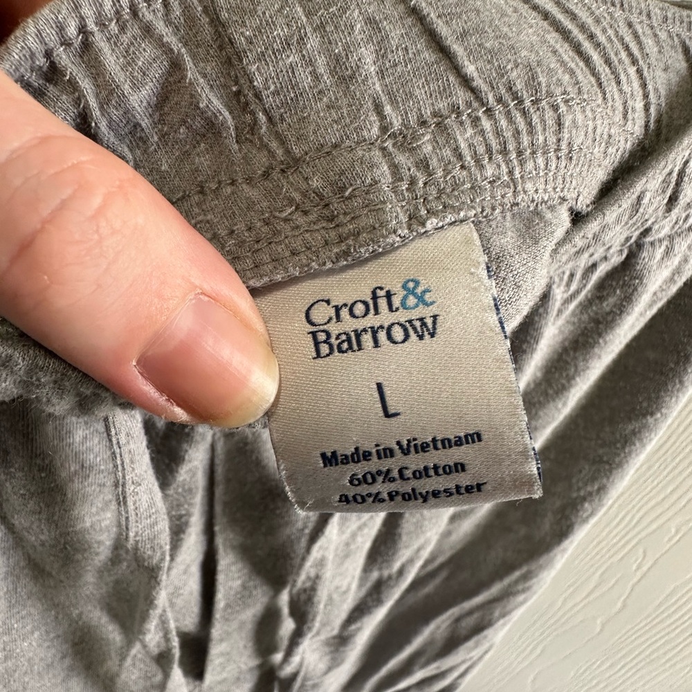 Croft & Barrow Men's Lightweight Gray Lounge Pants size large - great condition - Picture 3 of 3
